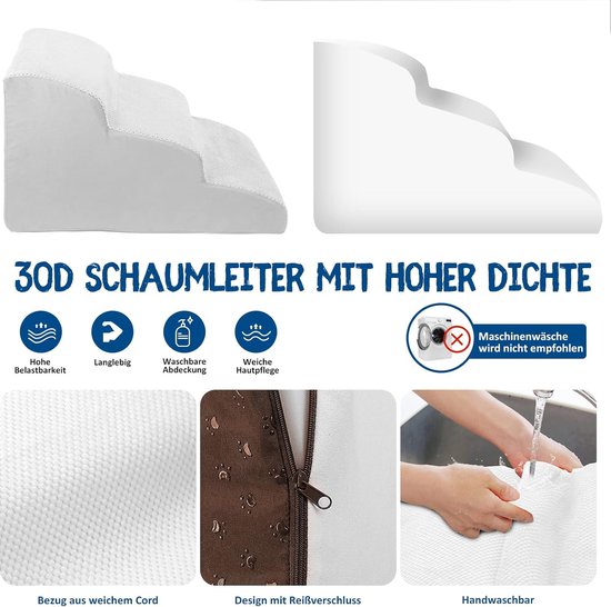 Mozvvco Hondentrap, 4 treden, antislip hondenhelling met afneembare afdekking voor huisdieren, hondentrap voor bank en bed, cadeaurol voor het verwijderen van dierenharen, grijs Mozvvco Hondentrap, 4 treden, antislip hondenhelling met afneembare afdekking voor huisdieren, hondentrap voor bank en bed, cadeaurol voor het verwijderen van dierenharen, grijs