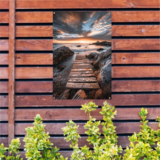 Affiches coucher de soleil - Affiche de jardin nature - Affiche de jardin Roches - Affiche extérieure - Tableaux de jardin extérieur - Décoration de Jardin décoration murale affiche de jardin 70x105 cm