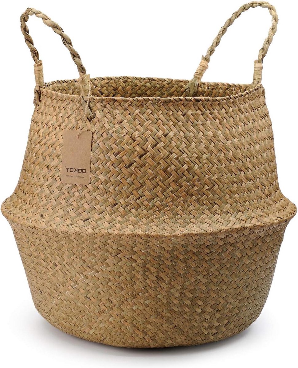 Opslag Zeegrasmand Geweven Plantenmand - Natuurlijk en Opvouwbaar - 45 X 36 cm Wicker Storage Basket (2-5)