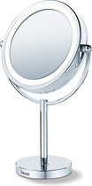 Beurer BS 69 Make-up spiegel - Staand - LED verlichting rondom - Tweezijdig - 5x Vergroting - Rond: doorsnede 17 cm - Incl. netadapter - 3 Jaar garantie