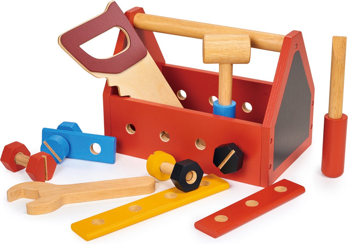 MENTARI Rollenspel - Gereedschapskist - 21X13,2X15,5Cm - 15 Delen - 3 Jaar