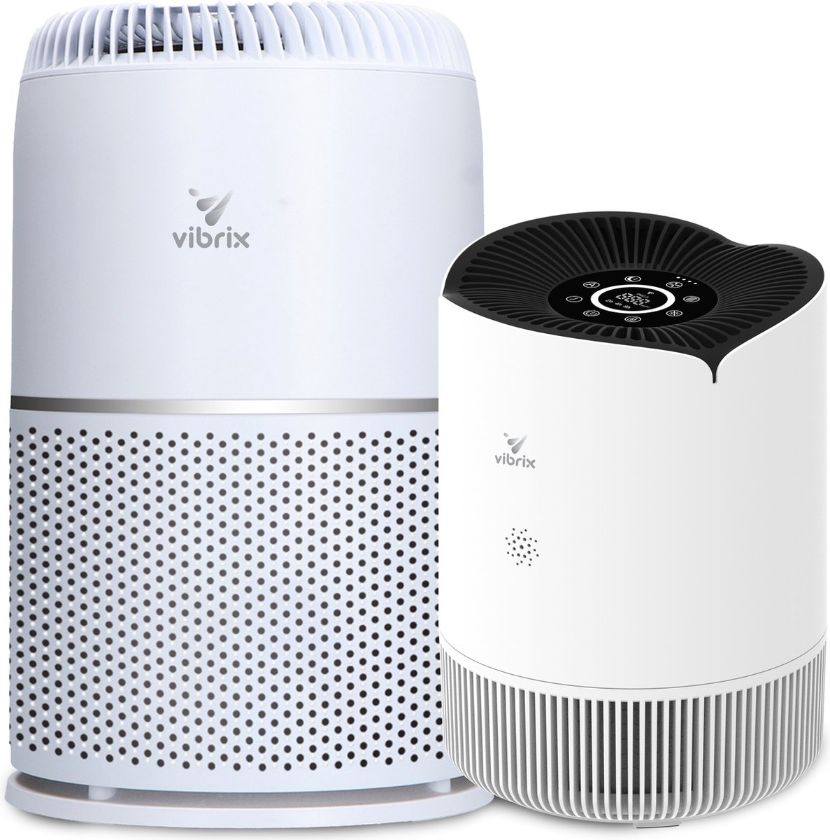 Vibrix Luchtreiniger Set D - Woonkamer en Slaapkamer - HEPA Filter - Ionisator - Luchtfilter - Air Purifier - Air Cleaner - PureFlow30 - Vortex20