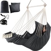 Hanging Chairs Hammock 2 Cushions Included Durable Hanging Cotton Spreader Bar Weave Side Bag Comfortable Calf Foot Chair Set - Chihee