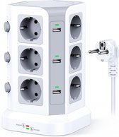 12-Way Power Strip met USB-aansluitingen - 4000W/16A - Wit