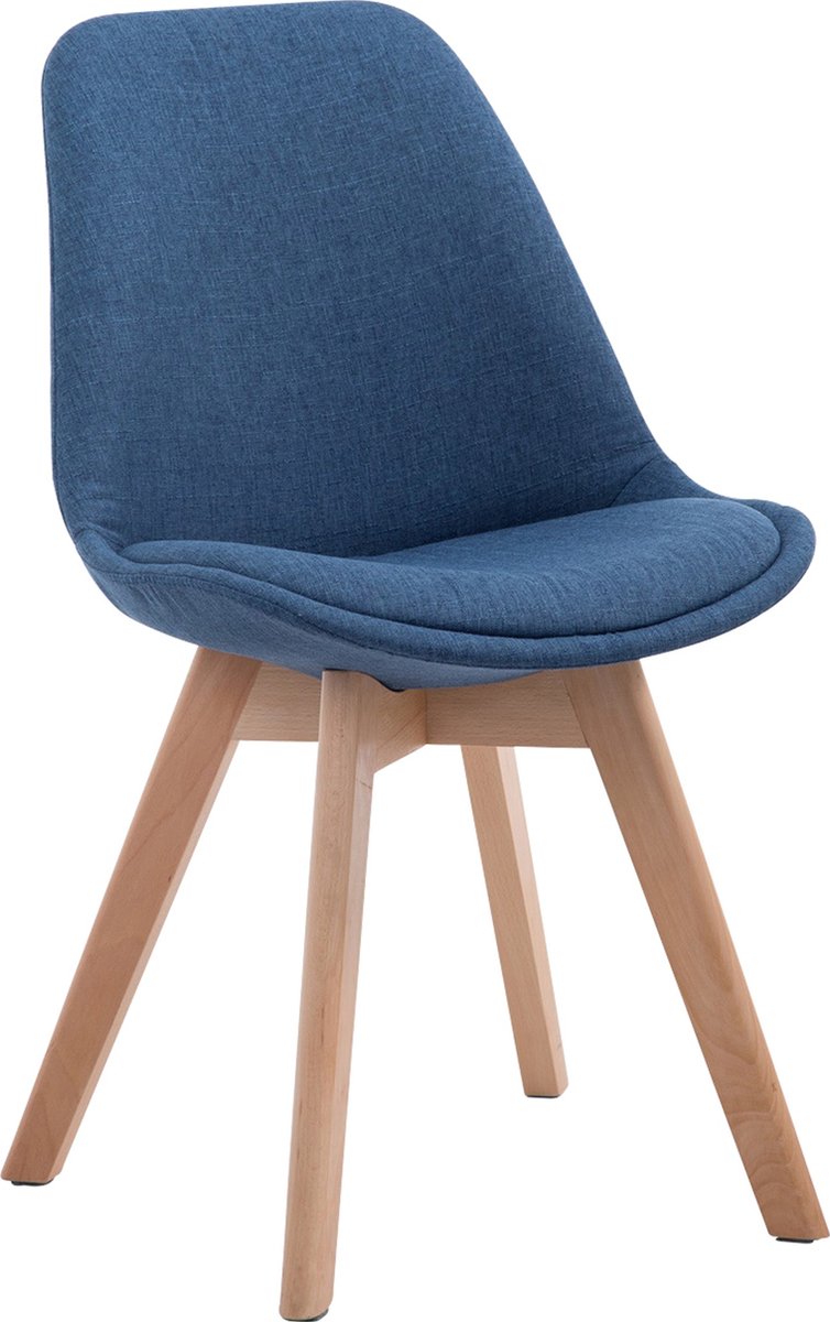 CLP Borneo V2 Eetkamerstoel - Stof blauw natura