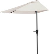 Balkonparasol halfrond, luifel parasol, 275cm breed, halve parasol voor kleine oppervlaktes zoals balkon, alternatief voor schaduwdoek, camping/kamperen/caravan