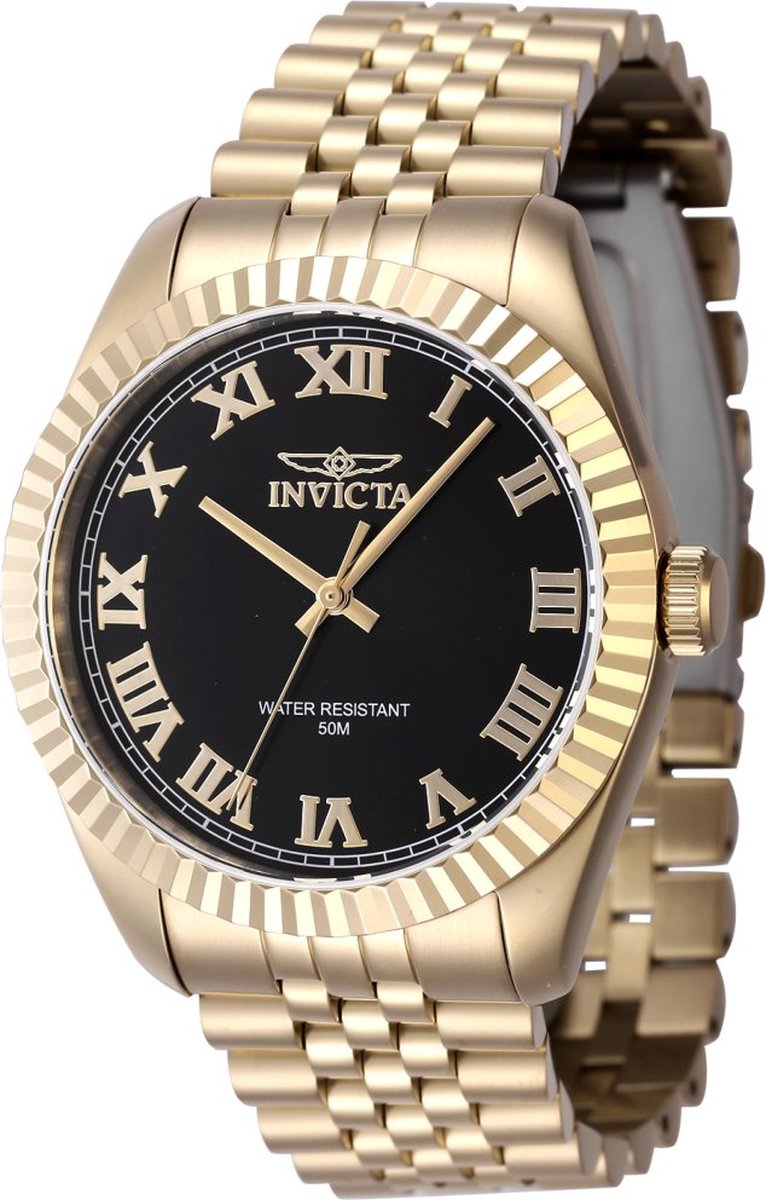 Invicta Specialty 47405 Heren Horloge - Waterdicht - Analoog - Quartz Uurwerk - Roestvrij Staal met zwarte Wijzerplaat - 43mm