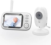 Babyfoon met Camera en App - Baby Monitor - Huisdiercamera - Hondencamera - Full HD - Wit met Grijs