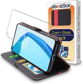 ebestStar - Hoes voor OnePlus 9, Wallet Etui, Book case hoesje, Zwart, Rood + Gehard Glas
