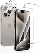 Screenprotector 2x en Camera lens protector 2x - Glasplaatje - Tempered glass Screen protector Geschikt voor: iPhone 14 Pro Max - Beschermglas