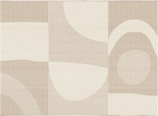OZAIA Design-tapijt voor binnen of buiten met abstracte motieven - 150 x 200 cm - Beige - KATERIN L 200 cm x H 0.6 cm x D 150 cm