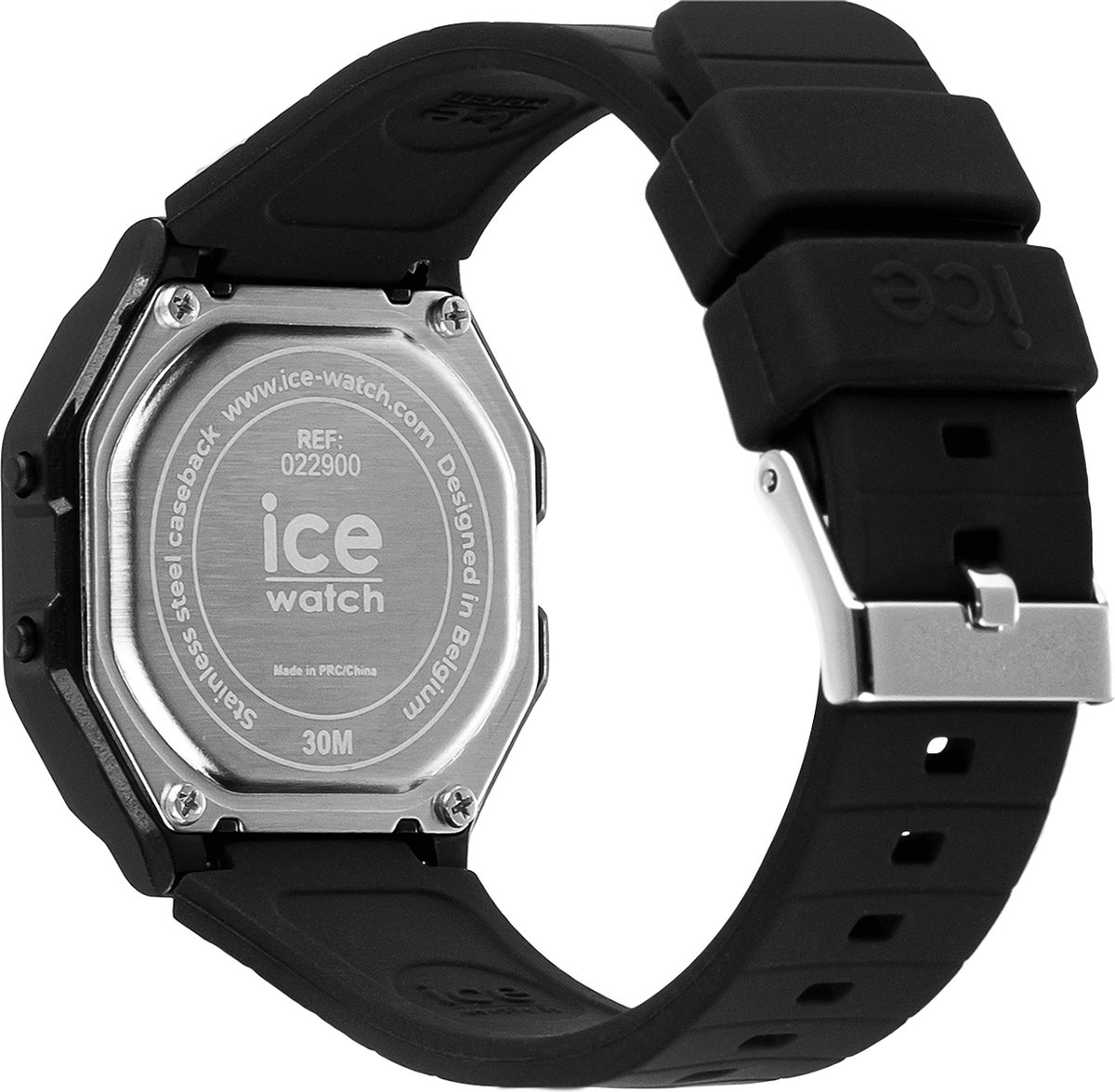 Ice Watch ICE digit retro - Black 022900 Horloge - Siliconen - Zwart - Ø 33 mm