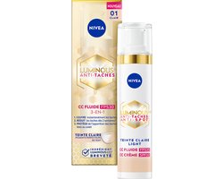 NIVEA Cellular LUMINOUS630 CC Fluid Cream met SPF 30 - Light - Anti-Pigmentvlekken Crème - Gekleurde Dagcrème met Tintje - Gezichtscreme - 40ml