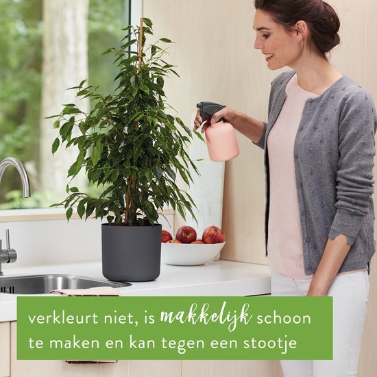 Elho B.for Soft Rond - Bloempotten voor Binnen - 100% Gerecycled Plastic - Set van 3 - Ø 14, 16, 18 cm - Antraciet