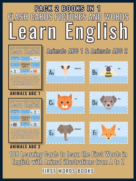 First Words In English 3 - Pack 2 Books in 1 - Animals ABC 1 ... - cover