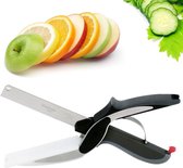 2-in-1 Clever Cutter Roestvrij Staal Groentesnijder en Keukenmes Met Mini-Snijplank - Snelle en Gemakkelijke Snijder voor Salades, Groenten en Meer