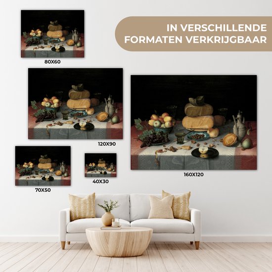 Toile - Peinture Nature morte aux fromages - Oeuvre - Maîtres anciens - 160x120 cm - Décoration de chambre - Salon