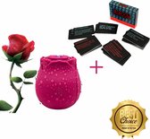 Donker Roze Roos Vibrator - 10 Standen, Waterproof, Clitoris Zuigend - Rosé Vibrator Speeltjes voor Vrouwen - Sucking Vibrator, Clitoral Suction, Nipple Stimulator - Sex Toys Rose Vibrator for Women - Valentijn Bloem Vibrator"