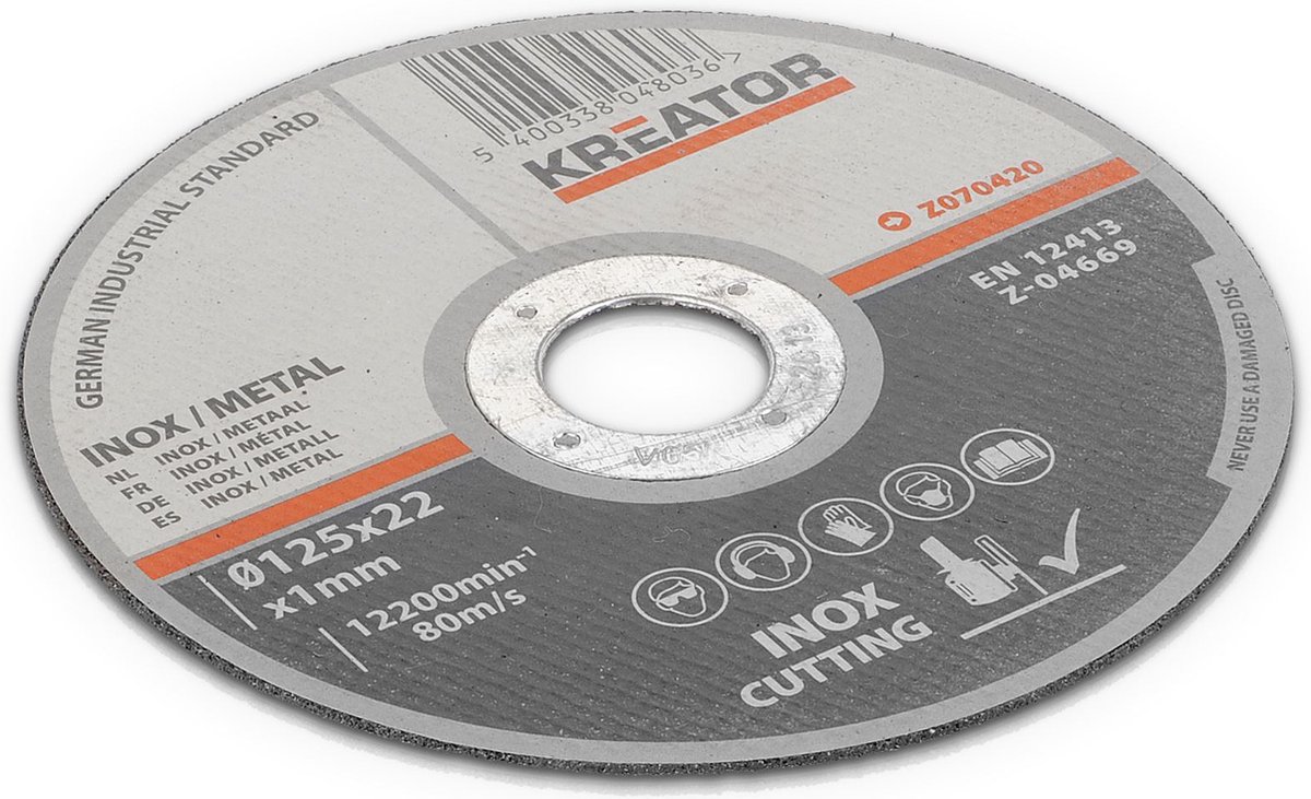 Kreator KRT070420 INOX Metaal snijschijf D125 | Doorslijpschijf 6 stuks