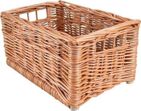 Rieten Mand Opbergdoos - Handgemaakt en Duurzaam - Ideaal voor Documenten en Speelgoed | 30 x 20 x 16 cm (+/- 2 cm) | Met Handvatten Wicker Storage Basket (2-5)