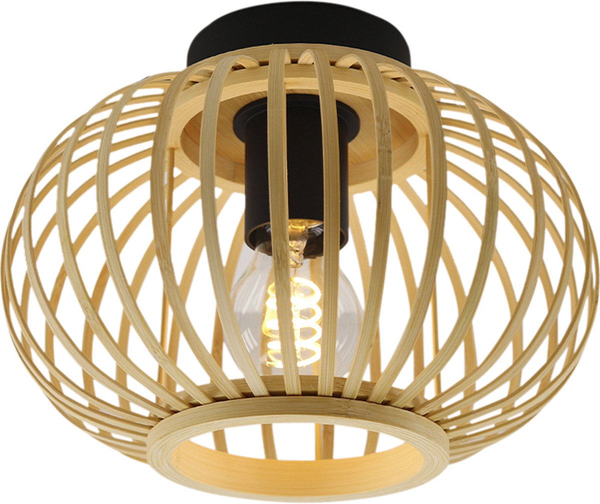 Olucia - LIEVE - Plafondlamp - Bruin / Zwart - Vorm: Rond