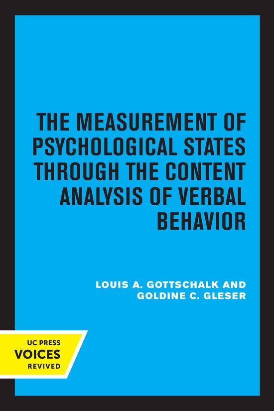 The Measurement of Psychological States Through the Content  ... - cover