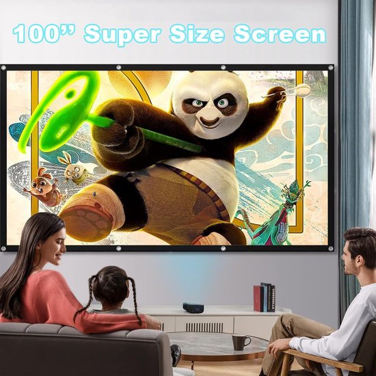Ecran De Projection HRS Écran De Projection 100 Pouces, Portable Pliable Exterieur 16 Accessoire Home Cinéma