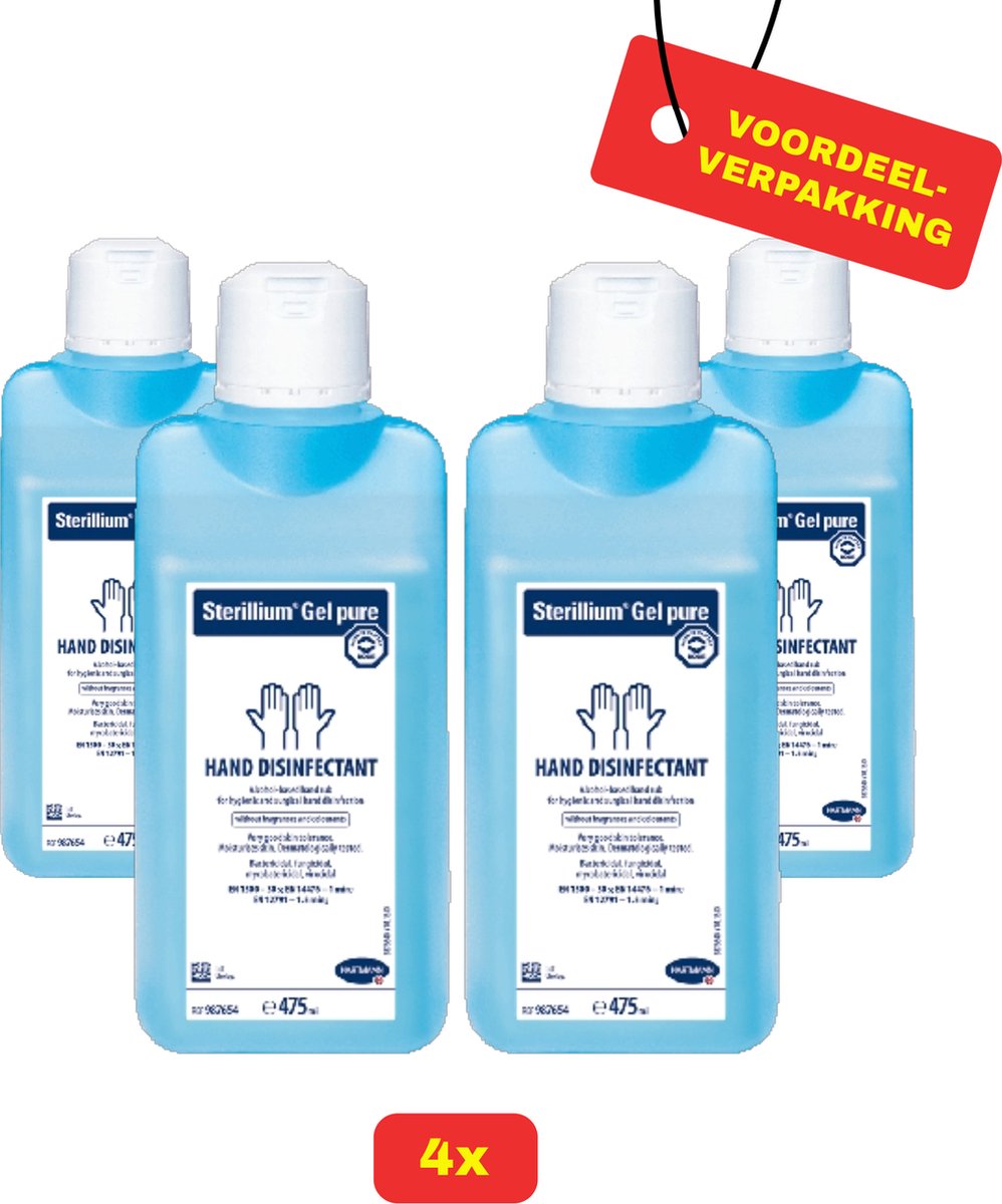 Goedkoopste 4 x Sterillium GEL. Handdesinfectant van Hartmann - 4 x 475ml - Voordeelverpakking!