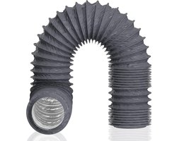 Flexibele pvc-aluminiumslang diameter 150 mm max. lengte 5 m voor wasdroger afzuigkap buisventilator airconditioning grijs