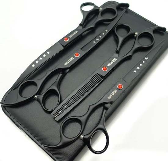7.0 Inch Dog Grooming Scissors Set - Straight, Thinning & Curved ...