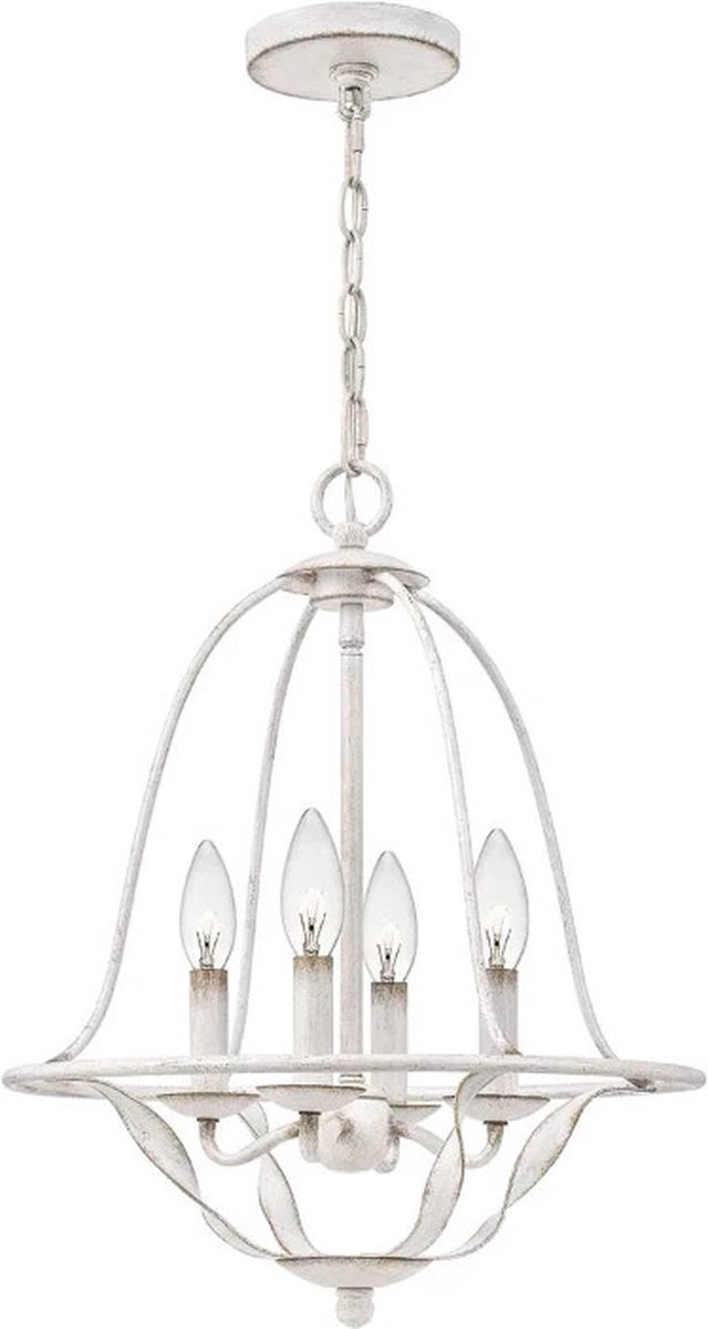 Quoizel LED Hanglamp Bradbury | 4X E14 Max 40W | Dimbaar | Antique White