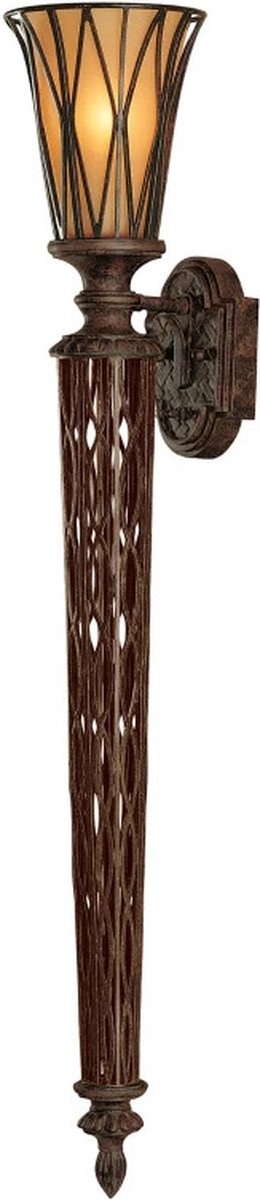 Feiss LED Wandlamp Triomphe | 1X E14 Max 60W | Firenze Gold with Amber Shade