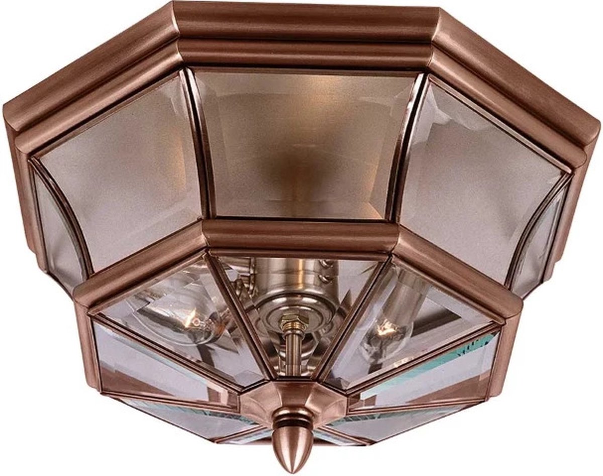 Quoizel LED Buitenlamp Newbury | 3X E14 Max 60W | IP44 | Dimbaar | Lacquered Aged Copper