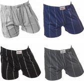 Fun2wear Ondergoed Heren - Losse Boxershort Heren - 4 Pack - Krijtstreep - XL - Comfortabele Wijde Boxershorts voor Mannen