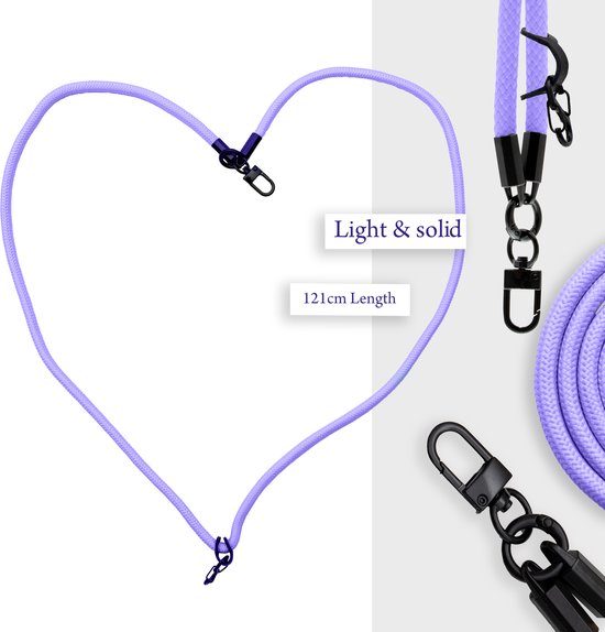 Chaîne de téléphone portable Cadorabo pour Sony Xperia XZ1s en VIOLET - Étui pour téléphone portable avec cordon de sangle réglable à accrocher autour du cou