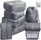 BOTC Packing Cubes Set 9-Delig - koffer organizer set - koffer organizer - Kleding organizer voor koffers, tassen en backpack - Grijs
