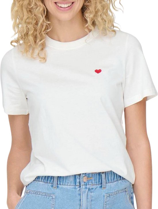 Jacqueline de Yong T-shirt Jdypisa S/s Print Top Jrs 15298612 Cloud Dancer/doux-amer Taille Femme - M