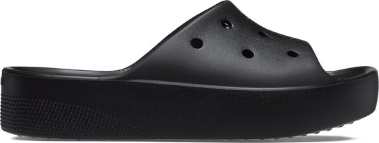 Crocs Classic Platform Slide 208180-001, Femme, Zwart, Slippers, taille : 38/39