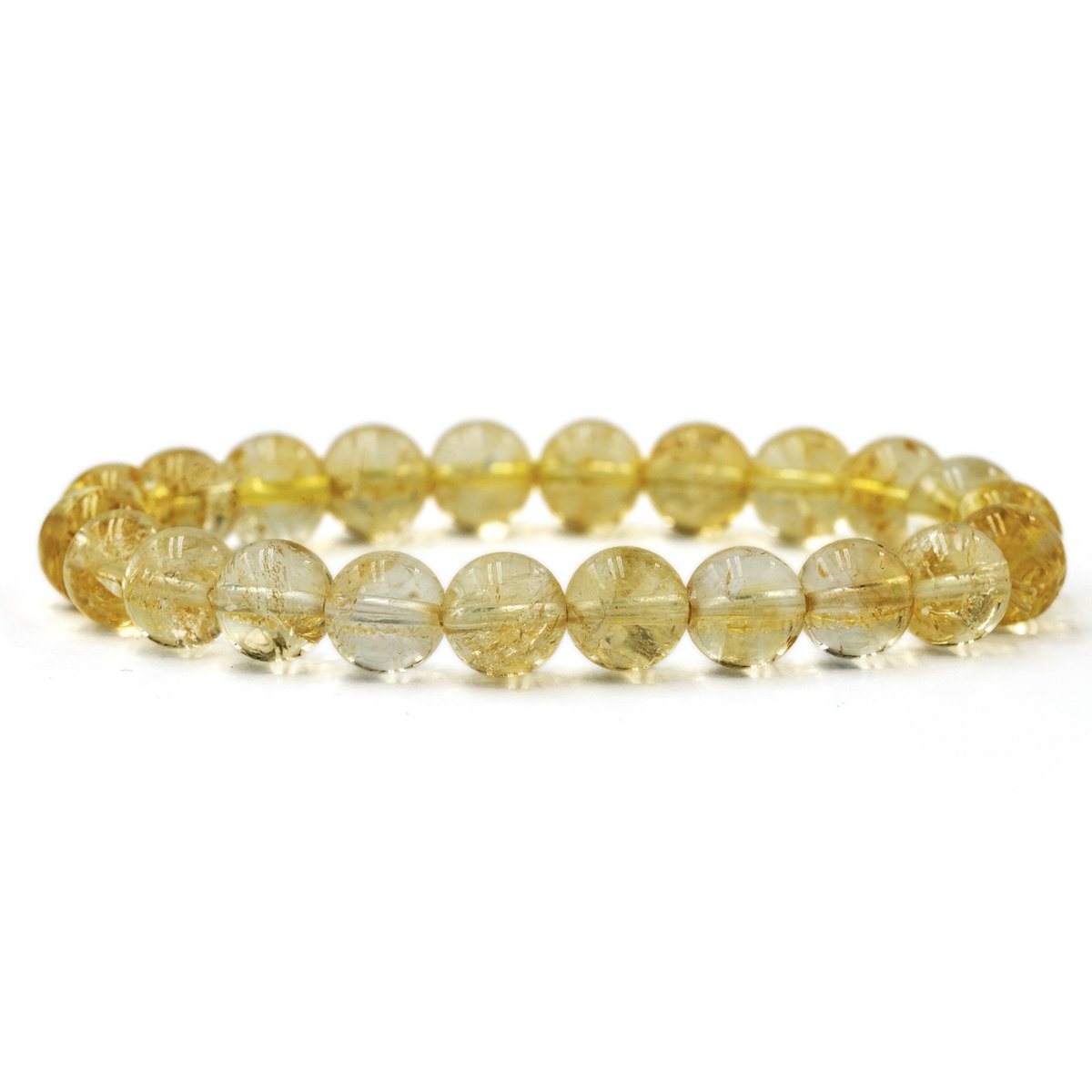 Bixorp Gems Citrien Edelstenen Armband - 8mm / 18cm - Luxe Handgemaakte Kralenarmband