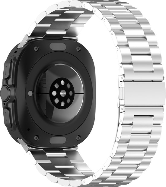 Bracelet de montre intelligente à maillons en acier Strap-it avec fermoir papillon - Bracelet en métal adapté à la Samsung Galaxy Watch Ultra 47 mm (argent)