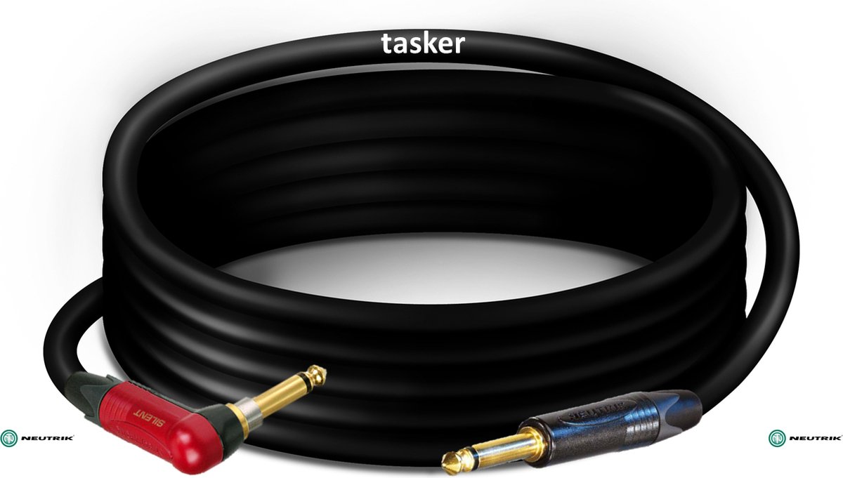 Gitaarkabel-Tasker-Neutrik-Pro gitaarkabel-GSAUS90-Zwart-10 meter