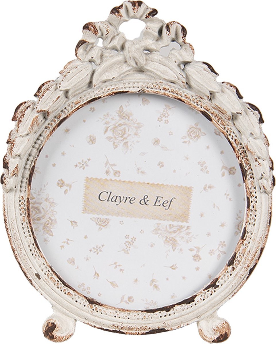 Clayre & Eef Fotolijst Ø 6 cm Wit Metaal
