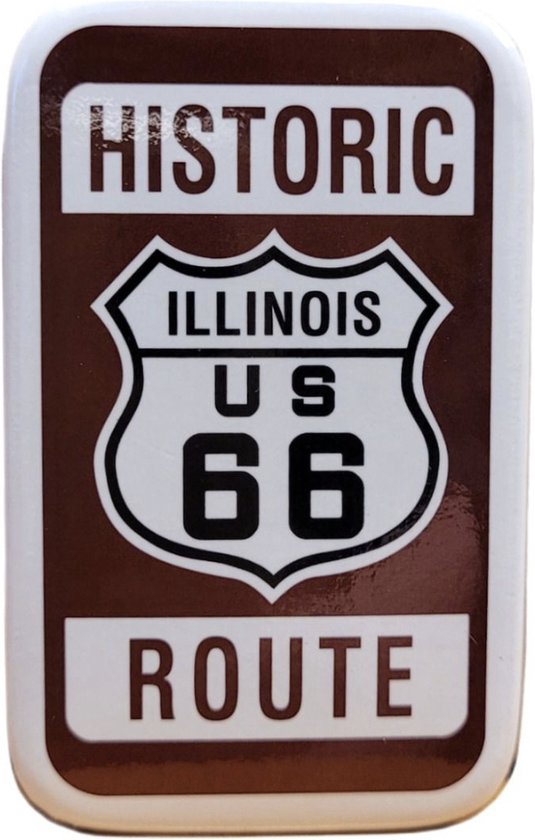 Route historique 66 Illinois - Aimant 7 x 4,5 cm