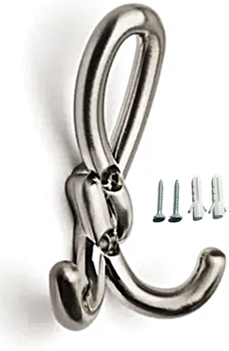 Nieuw Kapstokhaken Chroom - Kapstok silver - Kledinghaak - Sterke Zink Legering - Inclusief Schroeven -Klassieke Kapstokhaak - Jashaken - Kapstok Haken - Handdoekhaakjes - Kapstokhaak met 3 haken - Wandhaak - Industrieel - Ophanghaken