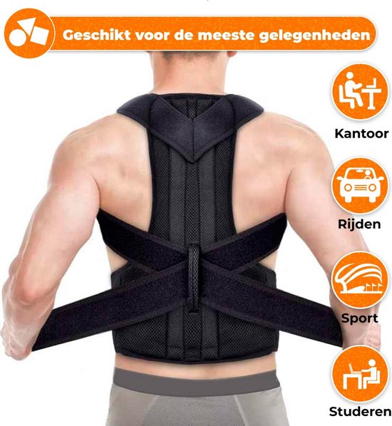 Luxegoed ®Rug- schouders & Nek | Postuur Corrector | Rugbrace | Schouder Corrector | Rug corrector | Posture corrector | Verstelbaar | Unisex | M