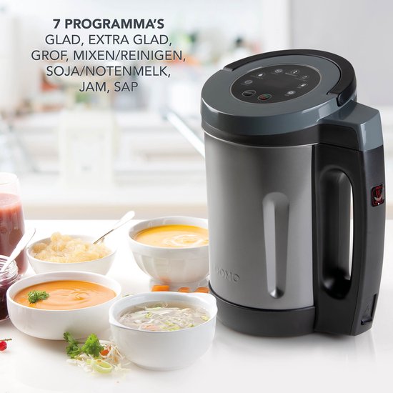 DOMO DO728BL Soepmaker Domo - Met sauteerfunctie - 2,2 L - 7 programma's - Blender - RVS/Zwart van Domo — afbeelding 5