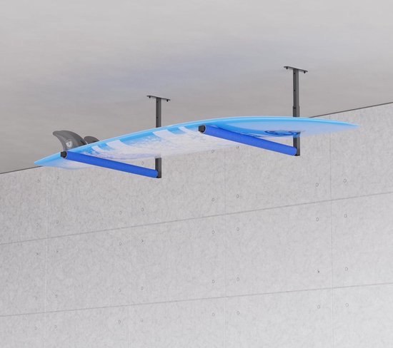 Support De Rangement Plafond Réglable QLS - Pour Échelle, Kayak, Pêche - Noir