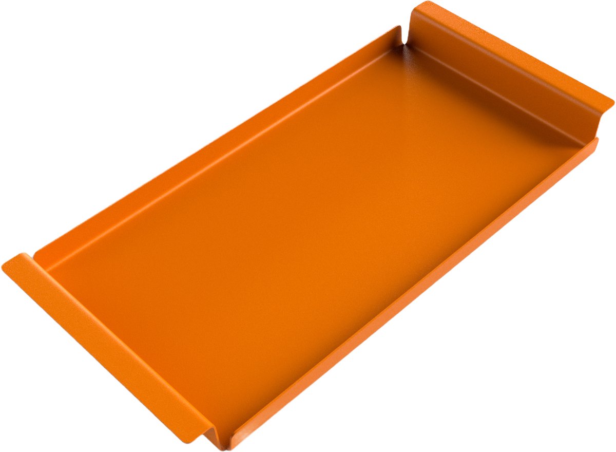 Dienblad Rechthoek | Oranje | Industrieel | Design | Gepoedercoat | Metaal | Aluminium | Fliptray | 61 × 29 × 5 cm
