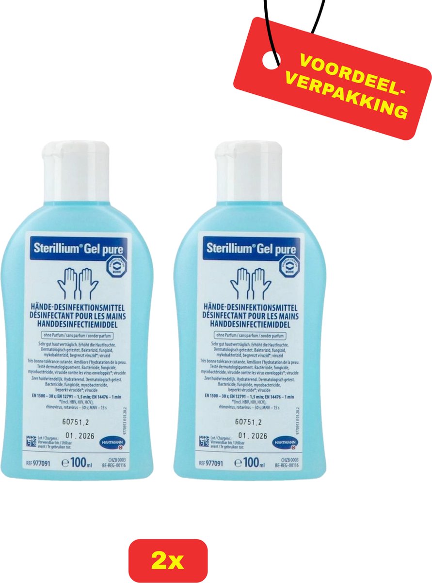 Goedkoopste 2X Sterillium Gel Hartmann - Handdesinfectant- 2 x 100ml -voordeelverpakking!