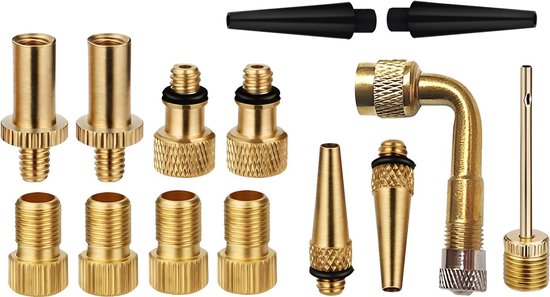 TLVX Ventiel adapter set met opbergdoosje 14 stuks / Balnaalden / Ventiel Adapters Elektrische Fiets / Step / Fatbike / E-Scooter / Auto / Auto Band / Voetbal / Fietsband / Oppompen / Compressor / Voet Pomp verloopstuk / Luchtbed / Universeel — afbeelding 2